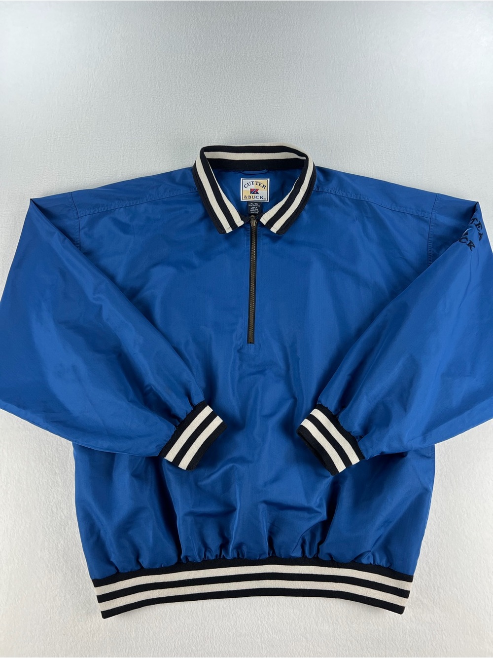 CUTTER & BUCK Men's Blue Half-Zip Windbreaker Jacket